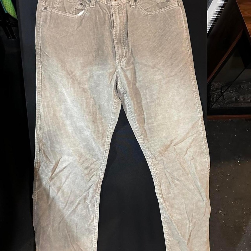Gap Mens Boot Fit Corduroy Pants Tan Beige 32x30 Made in USA Vintage Trousers